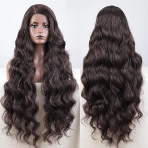 Synthetic Full Wig Long Layered - Dark Brown